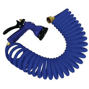 WHITECAP P-0441B BLUE COILED HOSE WITH NOZZLE