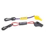 AIRHEAD W-1 WHISTLE WITH PURPLE & YELLOW LANYARD