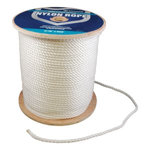 BUCCANEER 20-08006 WHITE TWISTED NYLON ROPE 1 / 4in x 600ft
