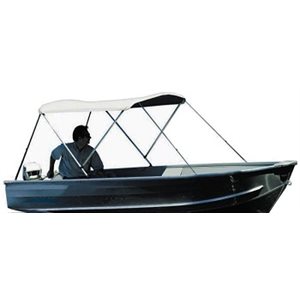 CARVER V4257U WHITE VINYL BIMINI TOP WITH FRAME ASSEMBLY FOR BOATS WITH 53-62 INCH BEAM 